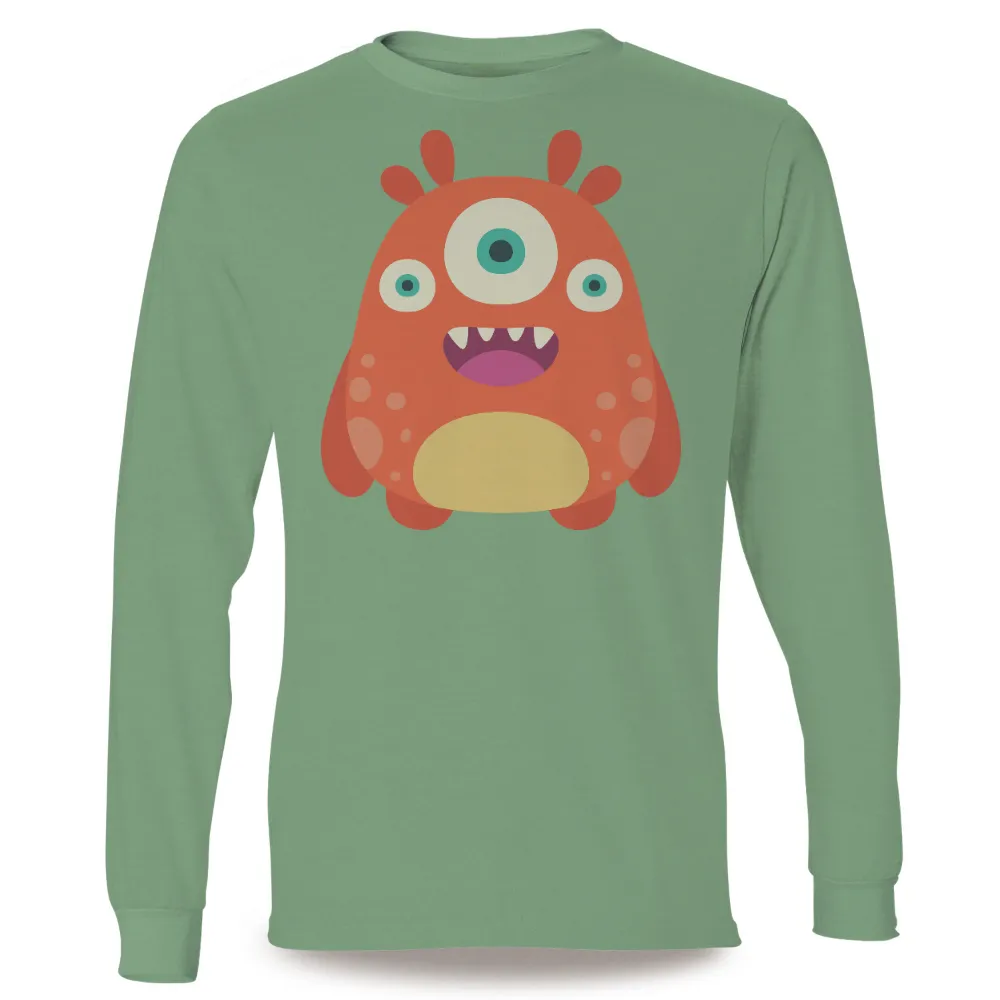 T-Shirt Printing: Cheerful Three-Eyed Monster Design|neon yellow t shirts wholesale