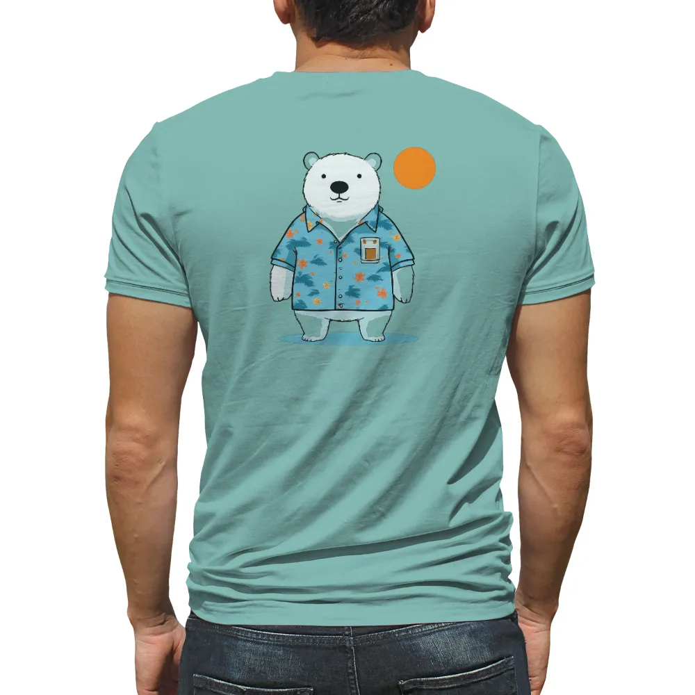 T-Shirts Pattern: Polar Bear in Hawaiian Shirt - Joyful Summer Vibes| Tropical paradise