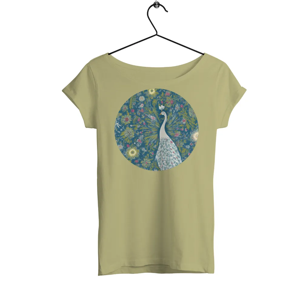 TShirt Printing: Seraphina the White Peacock - Artistic Floral Design|ranboo floral shirt