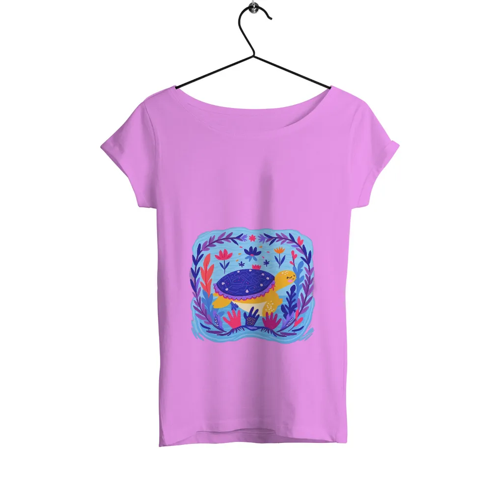 T-Shirts Pattern: Colorful Turtle in Harmony with Nature|peace love and beer t shirt