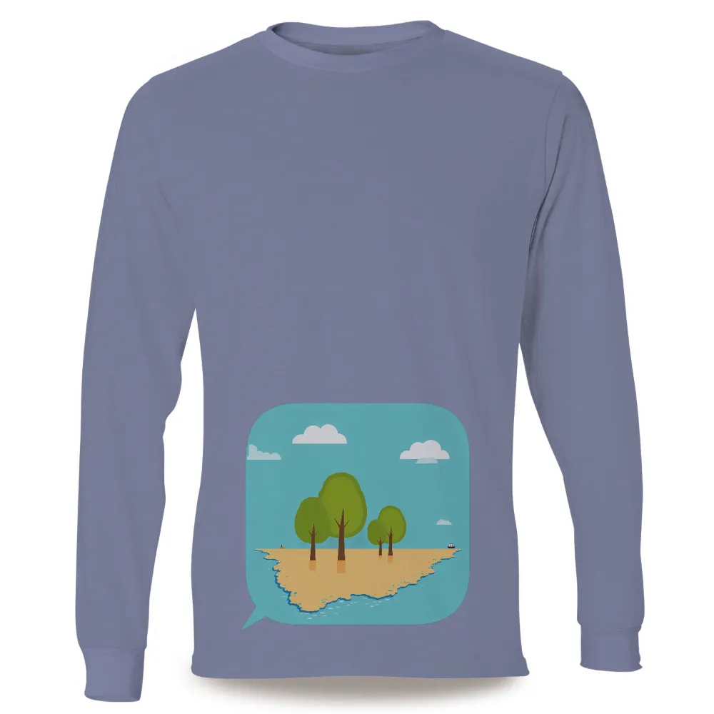 TShirt Design: Serene Island - Escape to Nature|Small island with trees