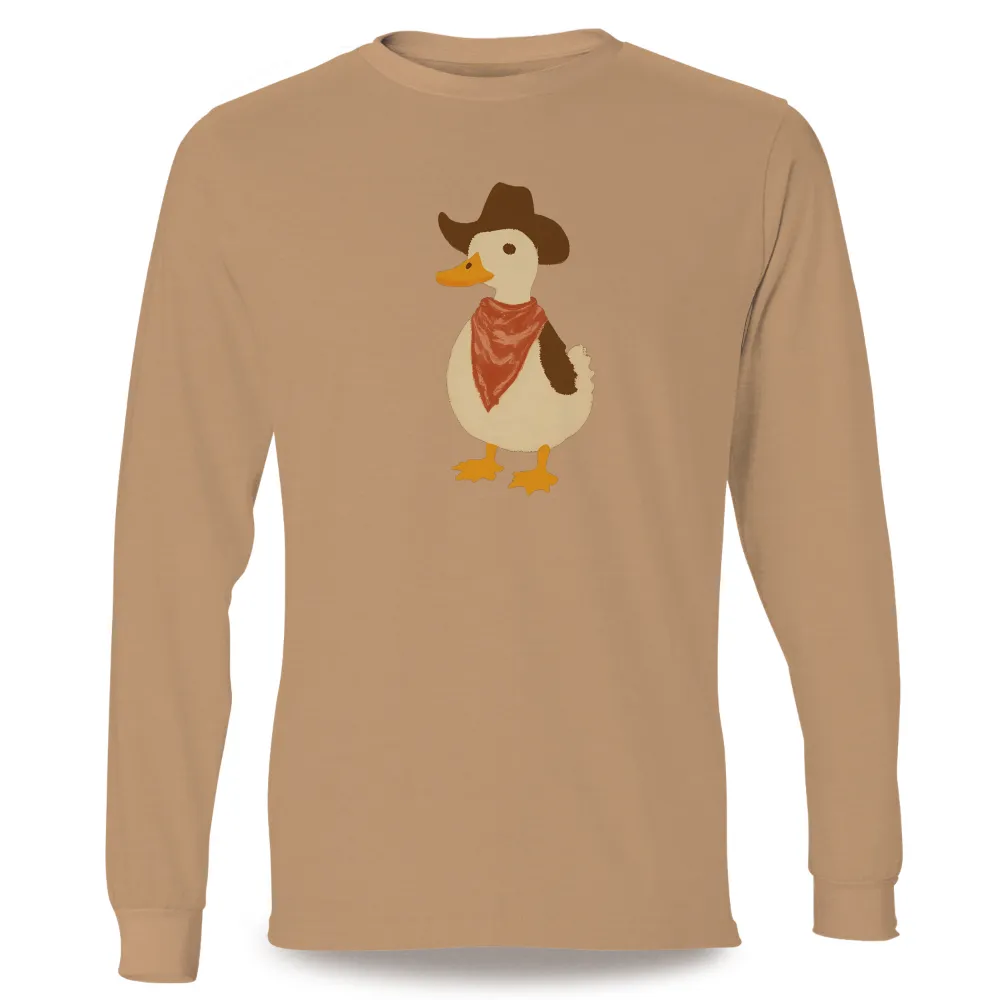 Cowboy Duck T-Shirt Design: Quirky Adventure|budweiser duck shirt