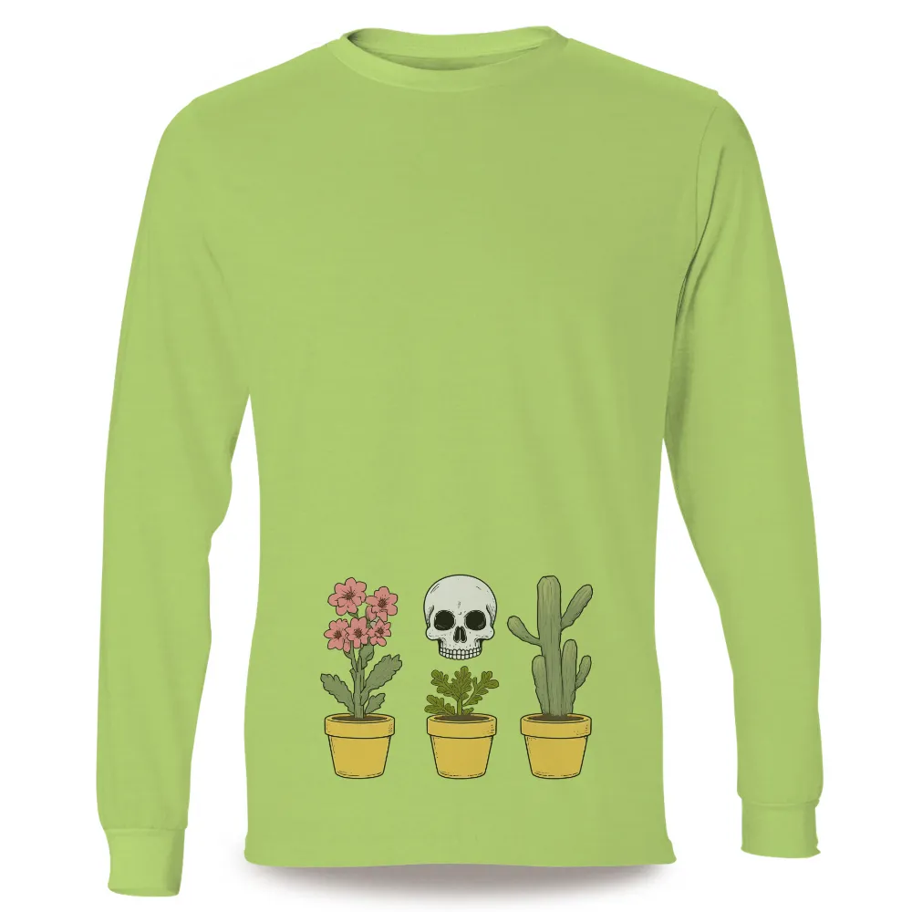 T-Shirts Custom: Life's Contrast - Plants, Skull, and Cactus|life is good camping shirt mens