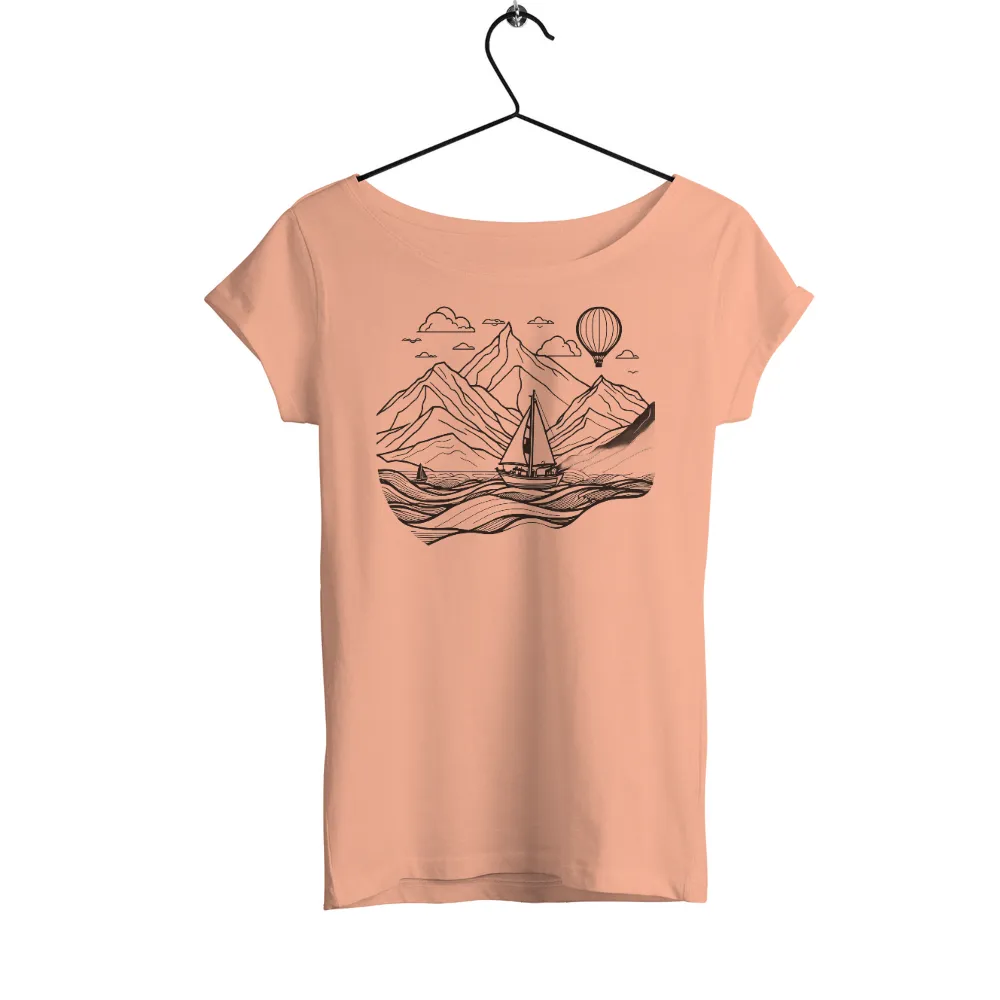 T-Shirts Pattern: Sailboat Adventure | Explore Nature's Beauty|Sailboat on waves