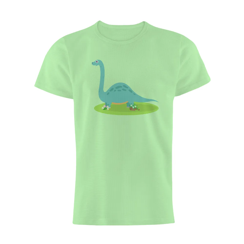 Custom Tee Shirts: Gentle Giant Elara in a Field of Wildflowers|4th of july dinosaur shirt