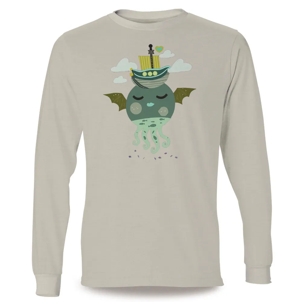 T-Shirts Custom: Whimsical Cthulhu with Love Boat|final fantasy xt shirt