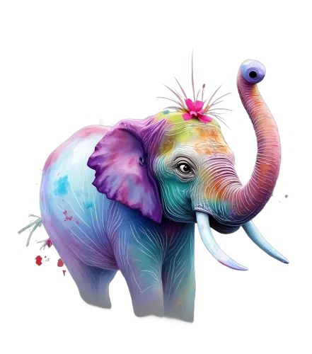 Custom Tee Shirts: Elara - The Colorful Elephant of Joy and Unity