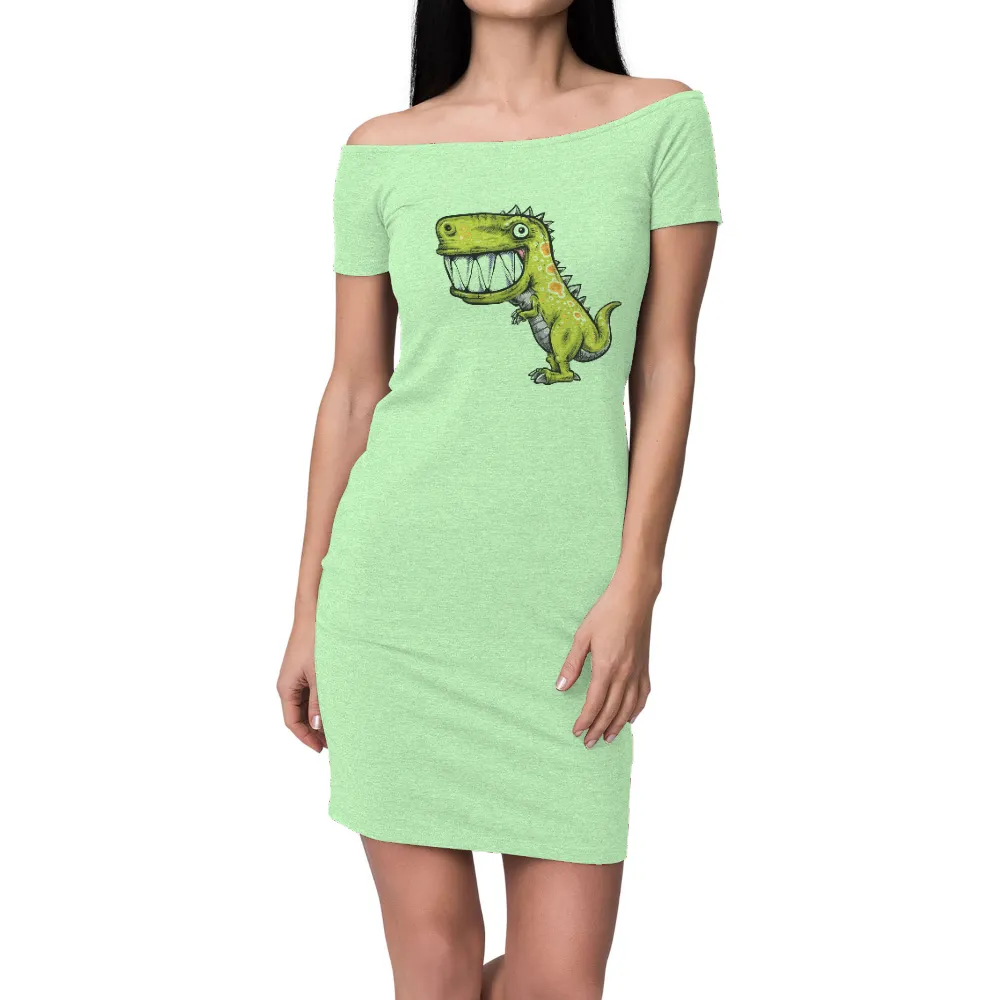 Shirts Graphic Tees: Cheerful Rex - The Adventurous Dinosaur|adventure time dancing with monsters shirt