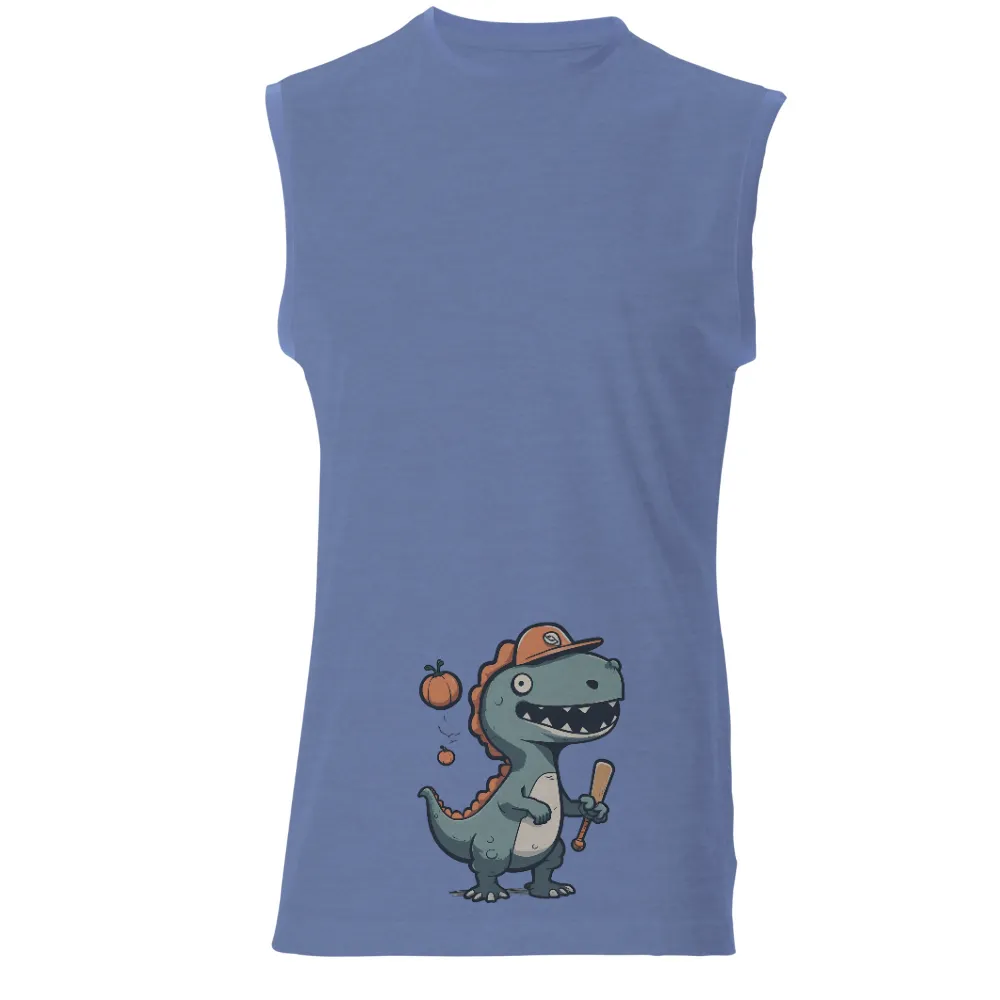 TShirt Design: Rex the Baseball Dino Celebrates Halloween|men halloween t shirts for adults