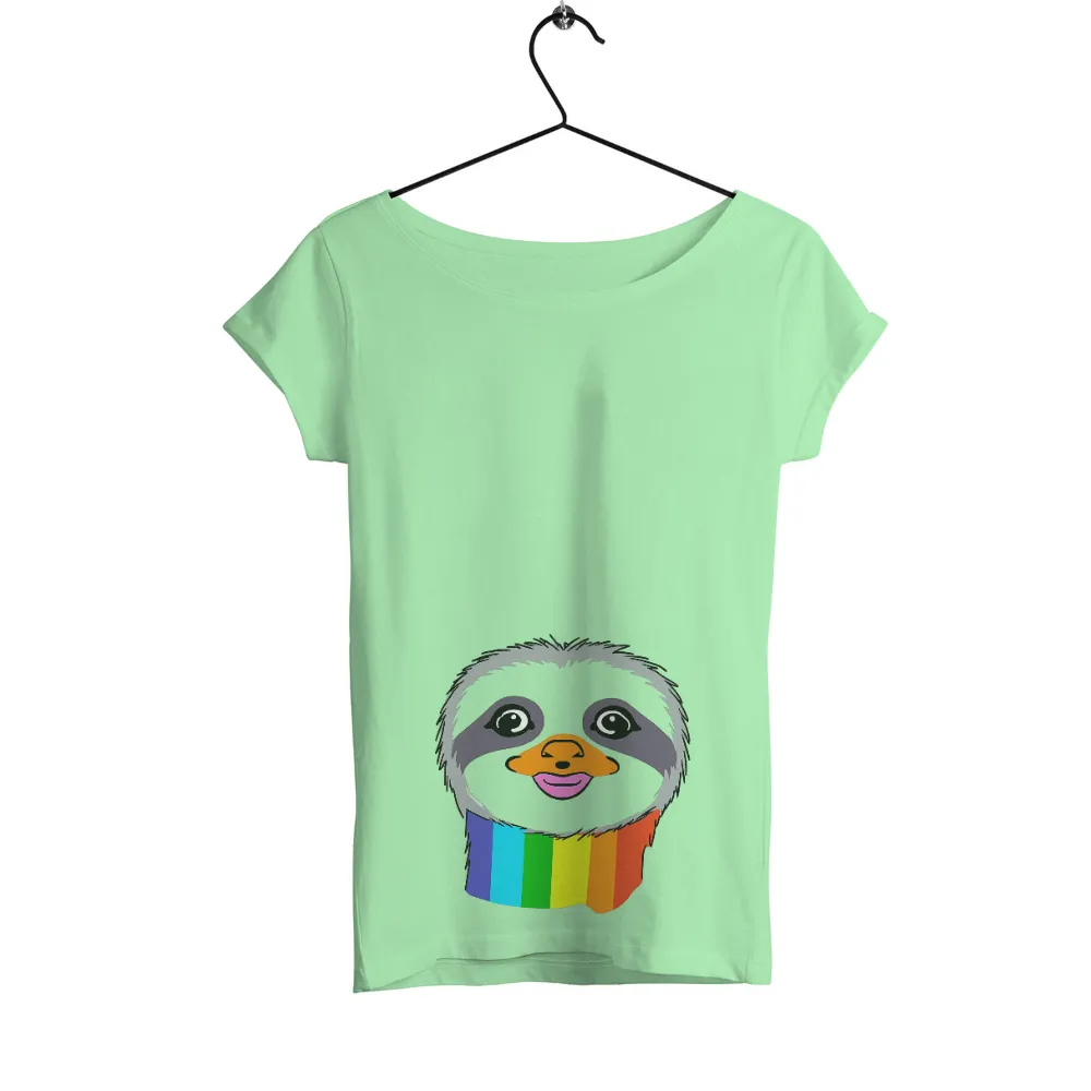 Sloth Rainbow: Tee Shirt Printing for Unity and Inclusivity|rainbow american flag t shirt