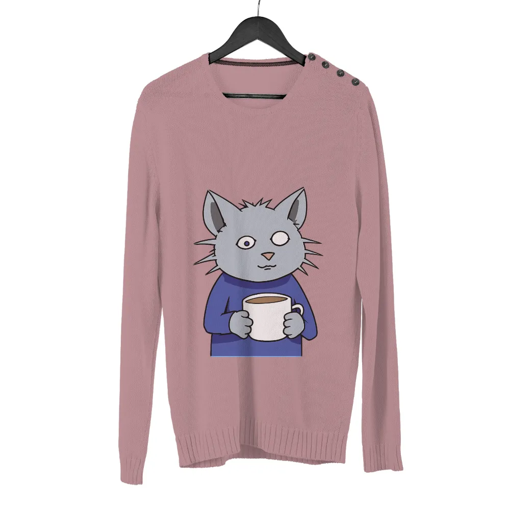 TShirt Printing: Whiskers' Morning Reflection - Cat, Coffee, Philosophy|pete the cat valentine's day shirt