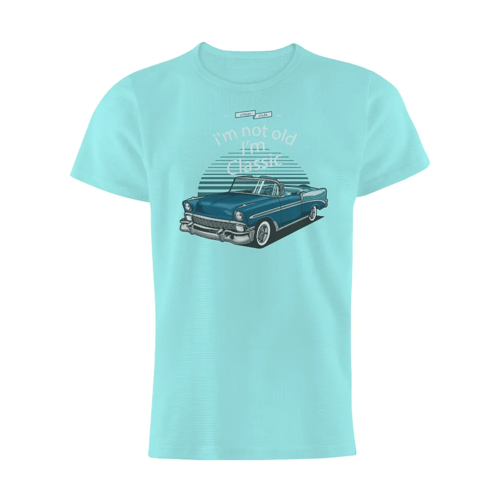 T-Shirts Pattern: Vintage Classic Car - I'm Not Old, I'm Classic|miller lite moon vintage wash tee