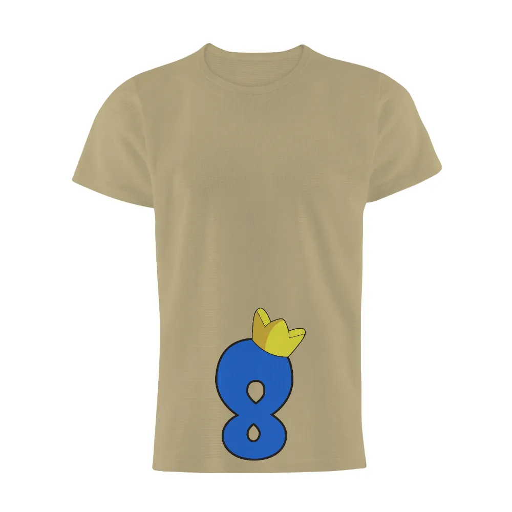 Tee Shirt Printing: Whimsical Number Eight with Crown - Ambition and Dreams|muscle roblox shirt