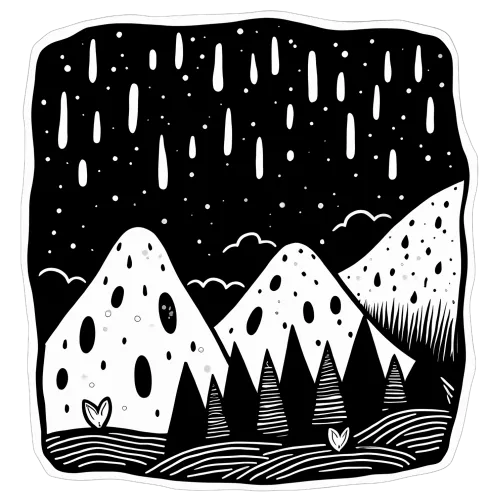 Mystical Mountains T-Shirt Printing: Nature's Whisper in the Rain