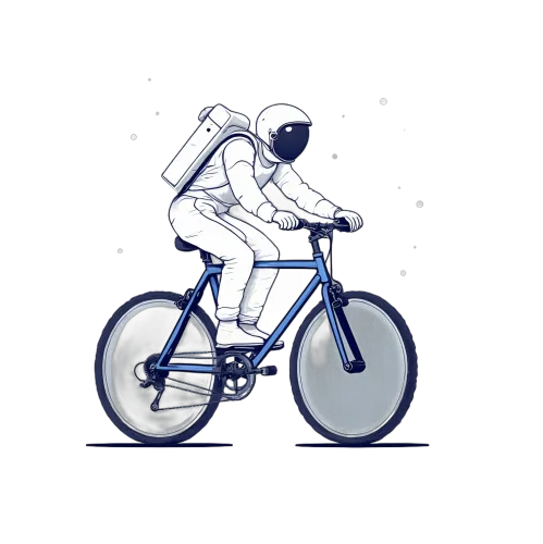 Customized Space-Themed Designs: Astronaut Bicycle Adventure