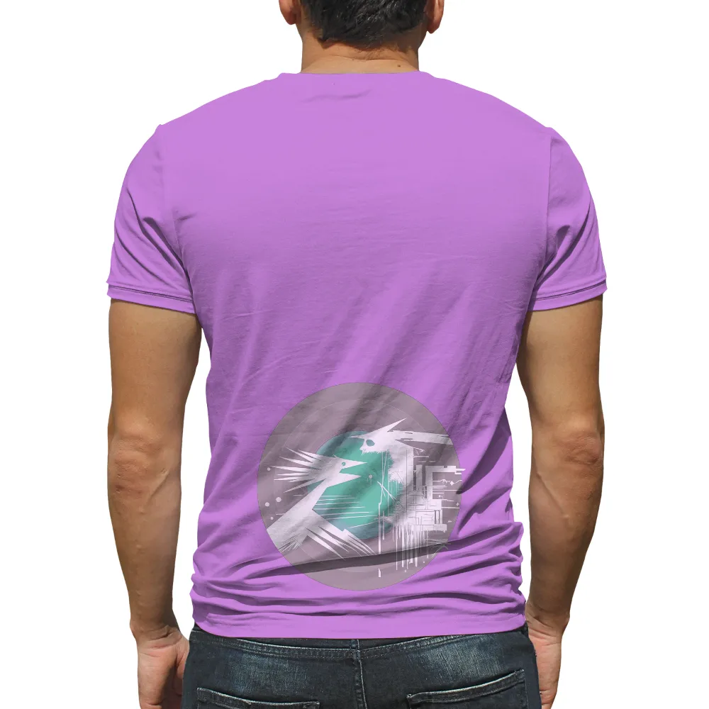 Custom Tee Shirts: Retro Vinyl Meets Cyberpunk Birds|70s retro button up shirt