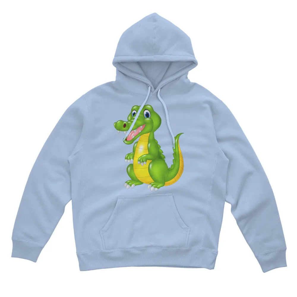 T-Shirts Design: Spread Joy with Gator - Cartoon Alligator T-Shirt|cartoon with green shirt