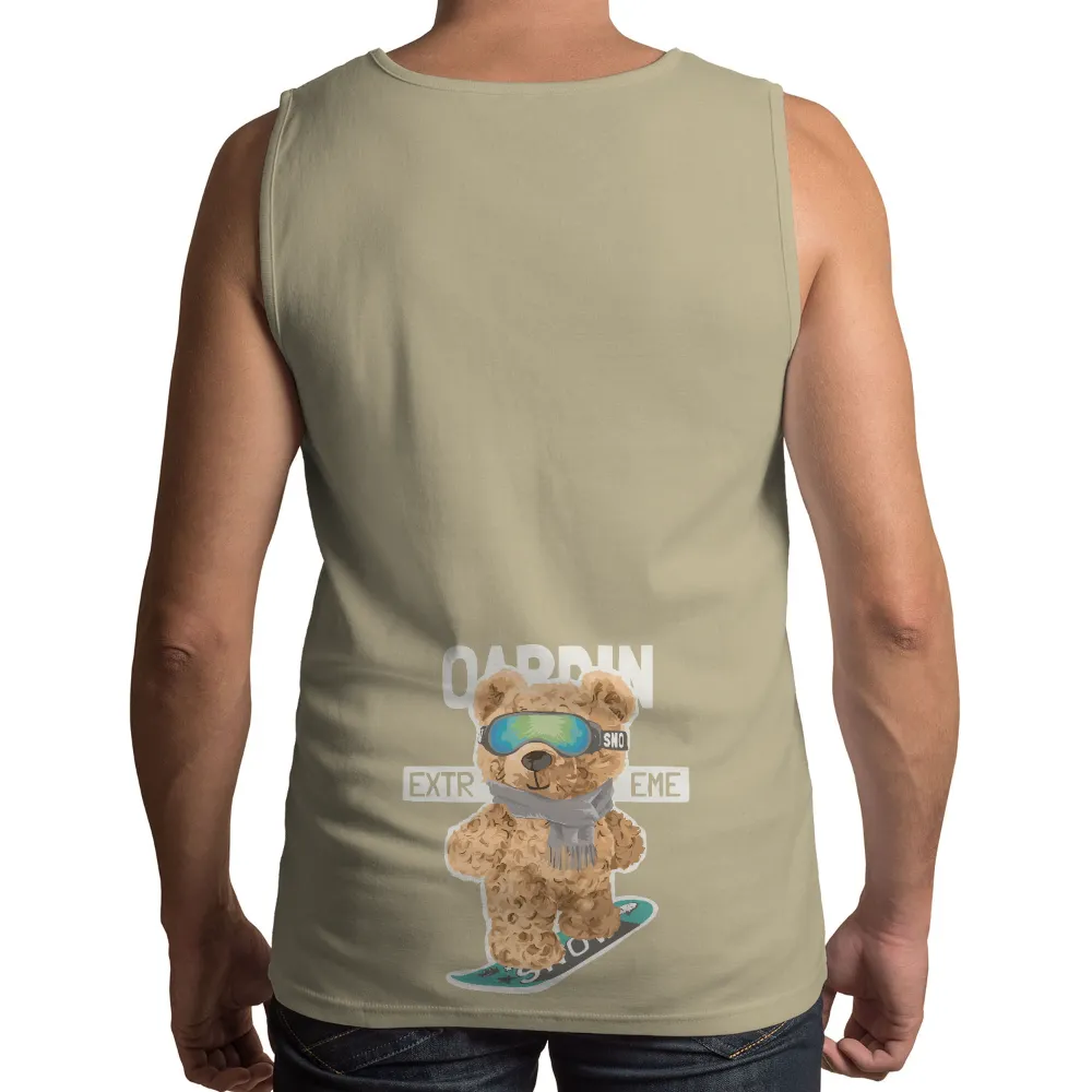 Graphic Tees: Snowy the Adventurous Snowboarding Teddy Bear|winter full sleeve t shirt mens