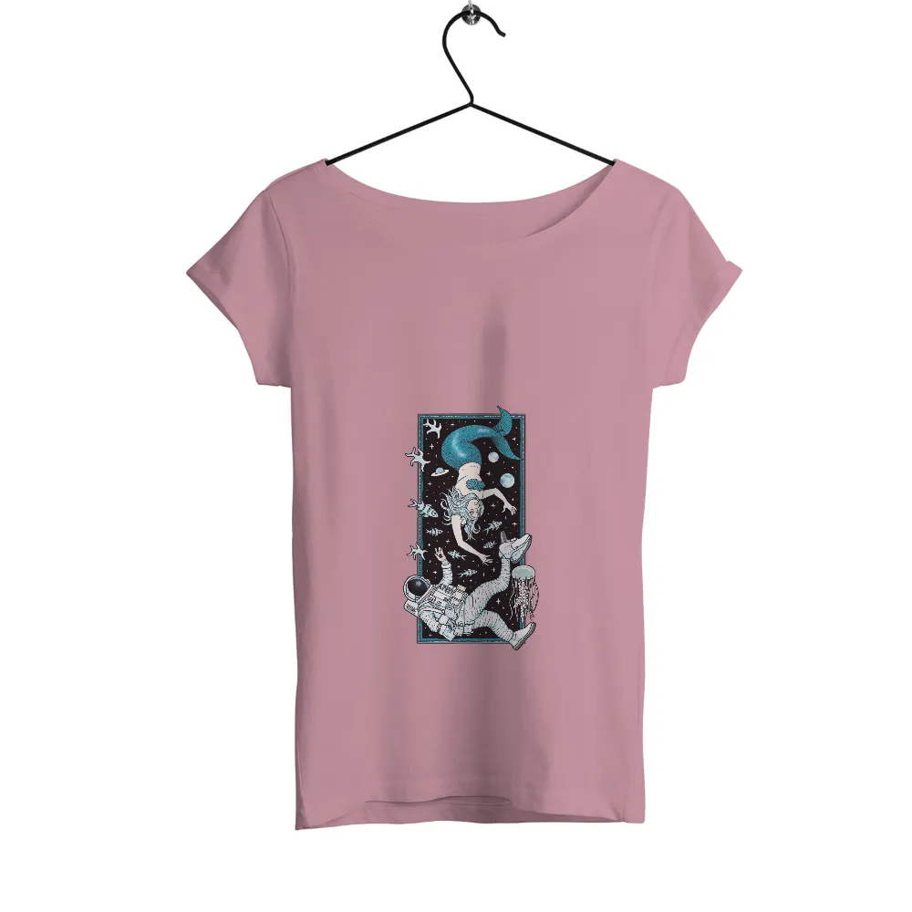 T-Shirts Pattern: Mermaid Meets Astronaut in Cosmic Fantasy| Celestial bodies