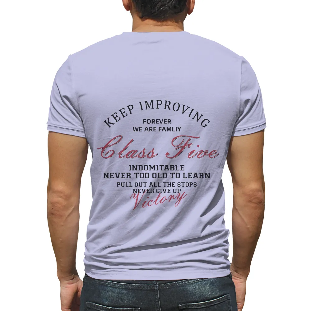 Custom Tee Shirts: Indomitable Spirit of Class Five|valentines shirts for family