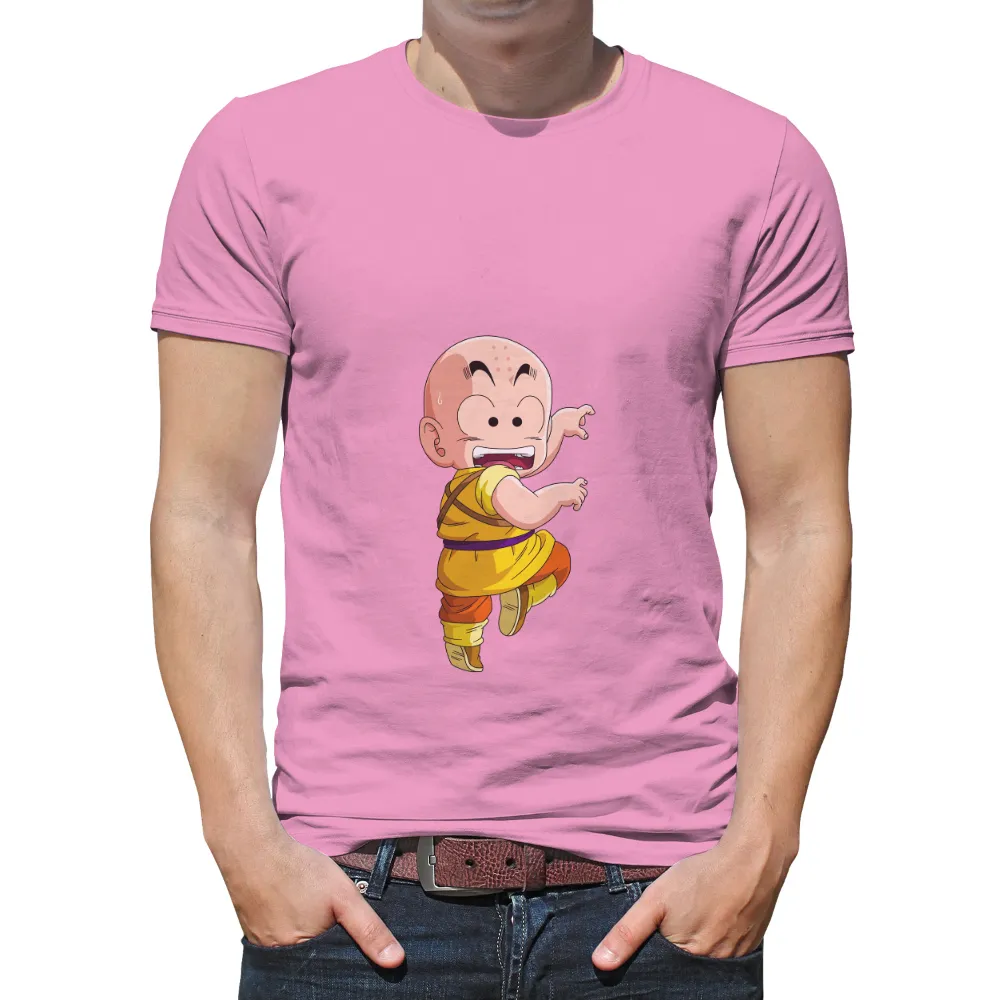 Custom T-Shirt Printing: Cheerful Krillin from Dragon Ball|dragon ball z workout pants