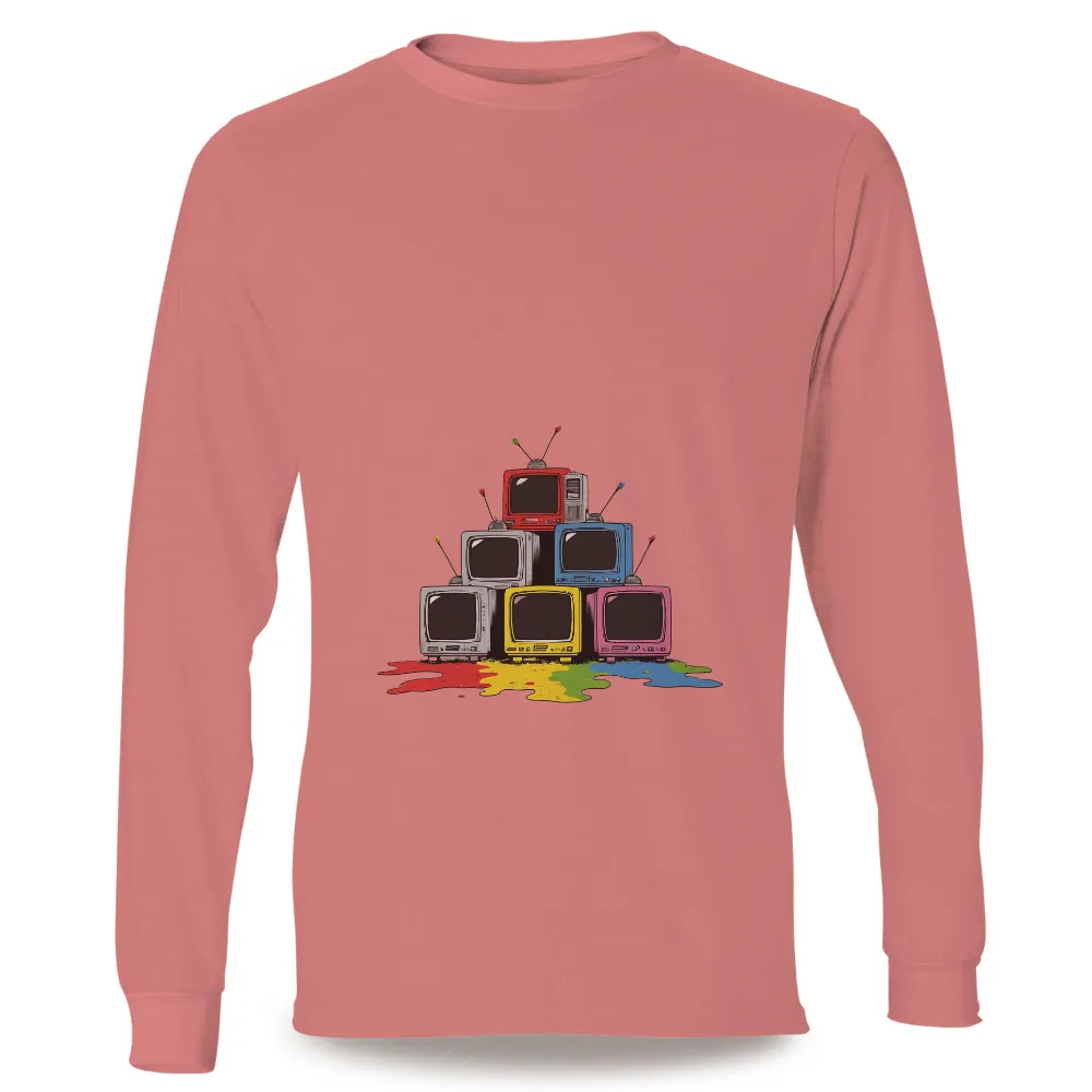 Vibrant Retro CRT Television Art: Celebrating the Analog Era|capitalist nostalgia shirt