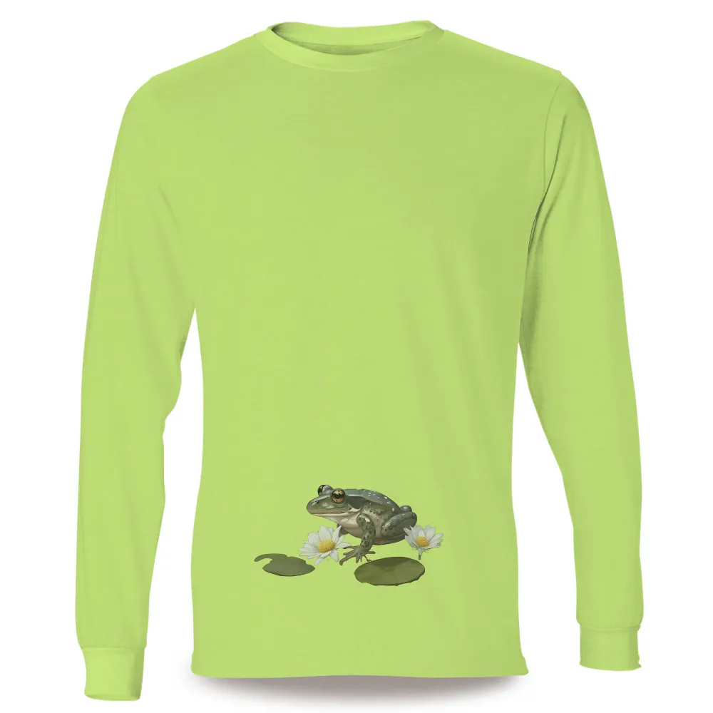 Frog on Lily Pad: A Symbol of Tranquility - T-Shirts Design|roblox frog shirt