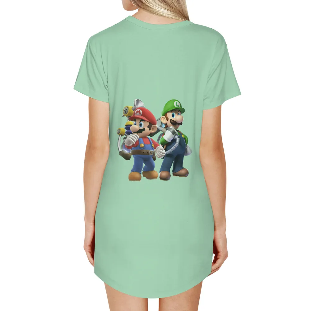 TShirt Design: Mario and Luigi's Adventure - Gaming Heroes|nostalgia t shirts online