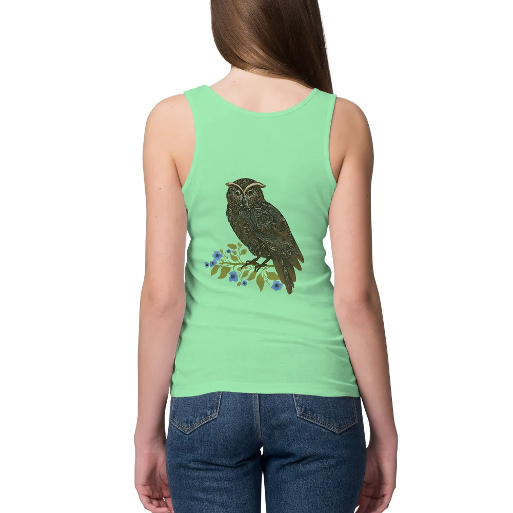 Tee Shirt Printing: Owl Guardian of Wisdom - Artistic Design|tshirt art store