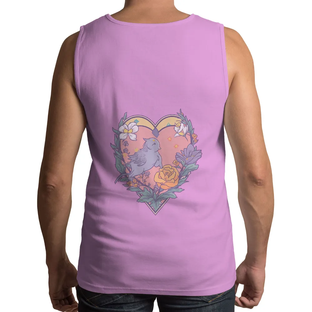 T-Shirts Pattern: Bird in a Heart of Flowers|roblox t shirt i love my mom