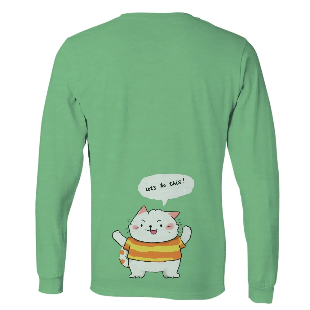 Custom T-Shirt Printing: Cheerful Cat in Striped Shirt|tanjiro cat shirt