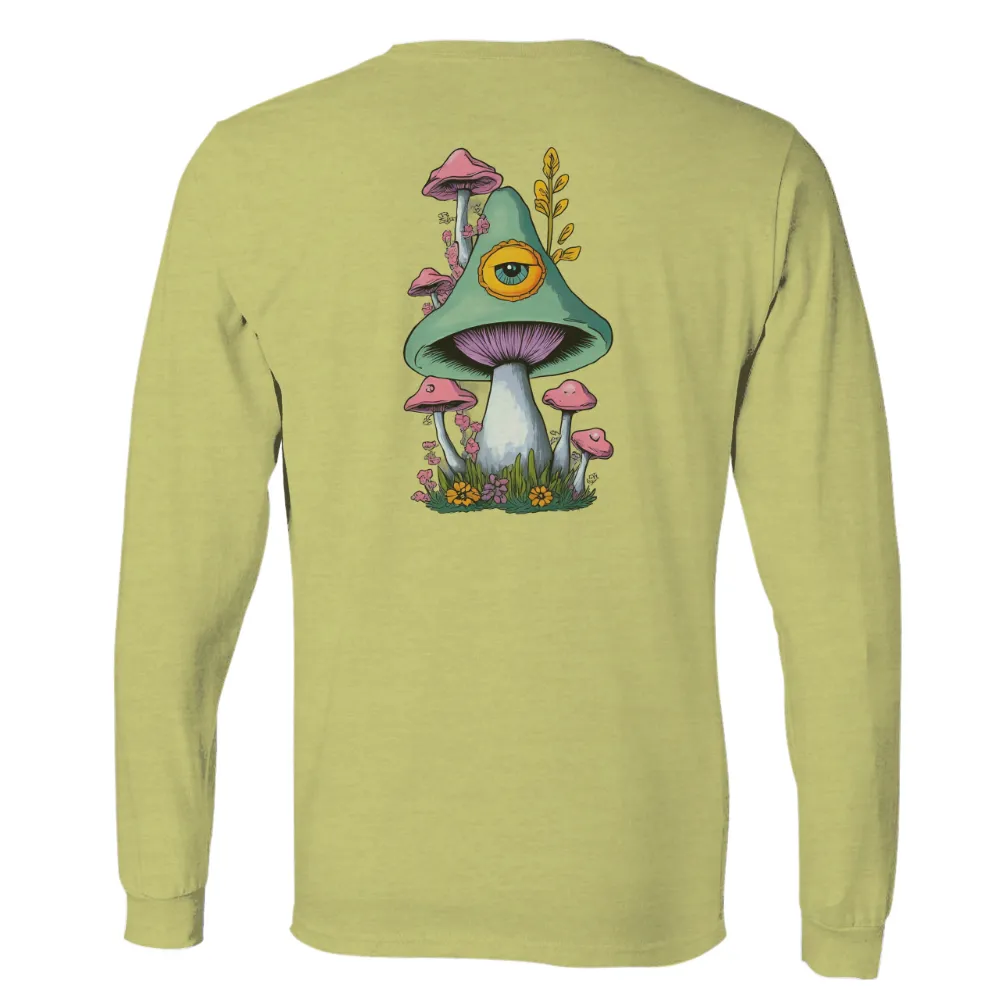 Tee Shirt Printing: Whimsical Mushroom Eye - Artistic Designs|pokemon forest shirt