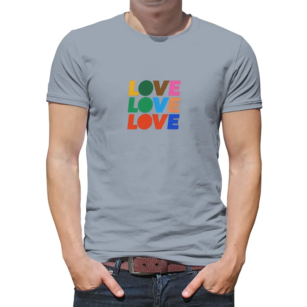 Customized Tee Shirts: Spread Love with 'Love Love Love' Design|family battery shirts