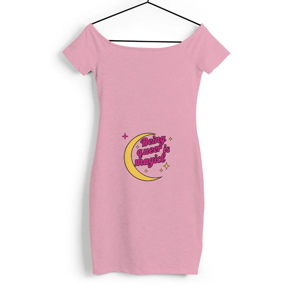 Shirts Graphic Tees: Being Queer is Magic - Pride Celebration|Bright yellow crescent moon