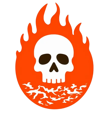 Graphic Design: Fire and Death - Skull and Flames