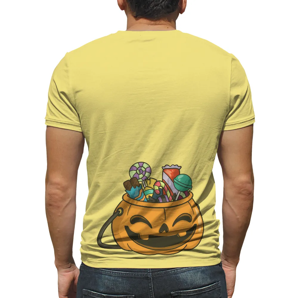 Halloween Pumpkin Bucket T-Shirt Printing - Festive Candy Delight|buc ee's new halloween shirt 2022