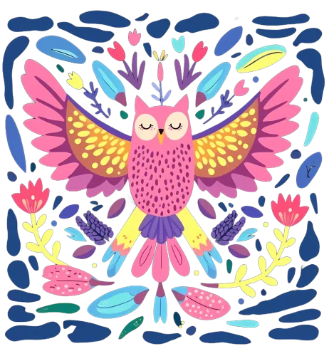 TShirt Printing: Embrace Peace with a Colorful Owl Design