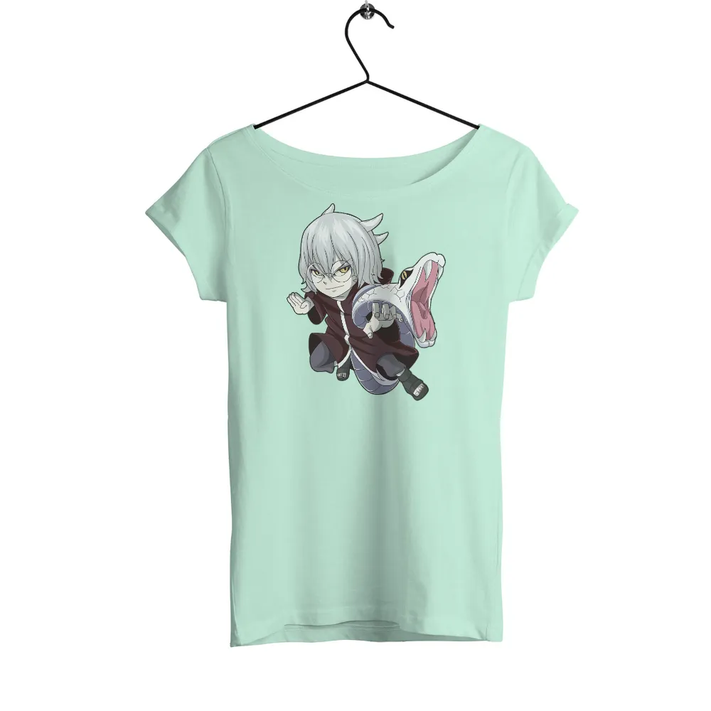 Custom T-Shirt Printing: Anime Character with Snake - Strength and Resilience|battle rattle shirts