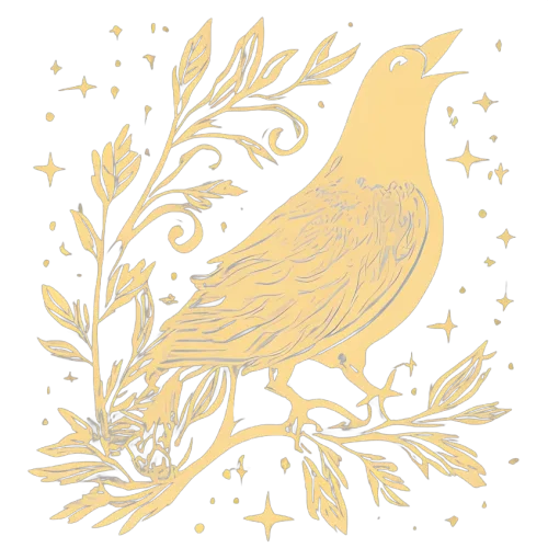 Shirts Graphic Tees: Golden Bird Under the Starry Sky