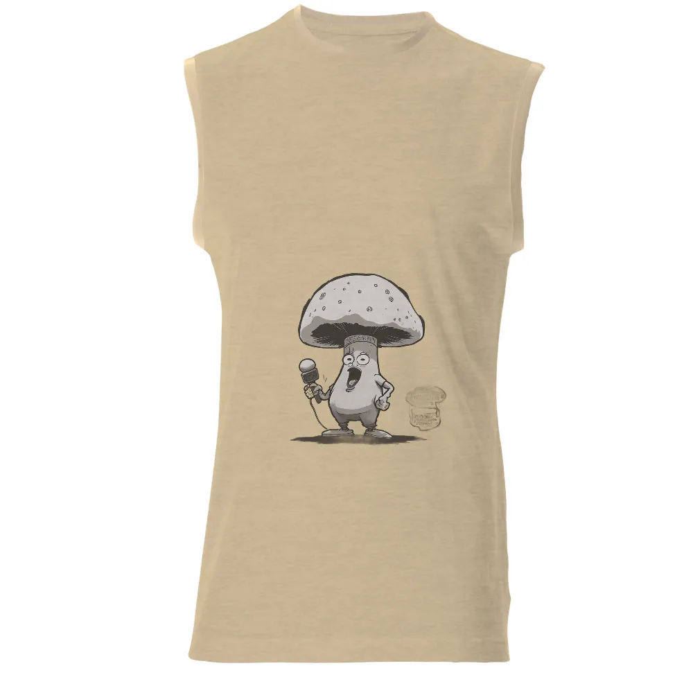 T-Shirts Design: Mushy the Comedian - Funny Mushroom with Microphone|mushroom t shirt roblox