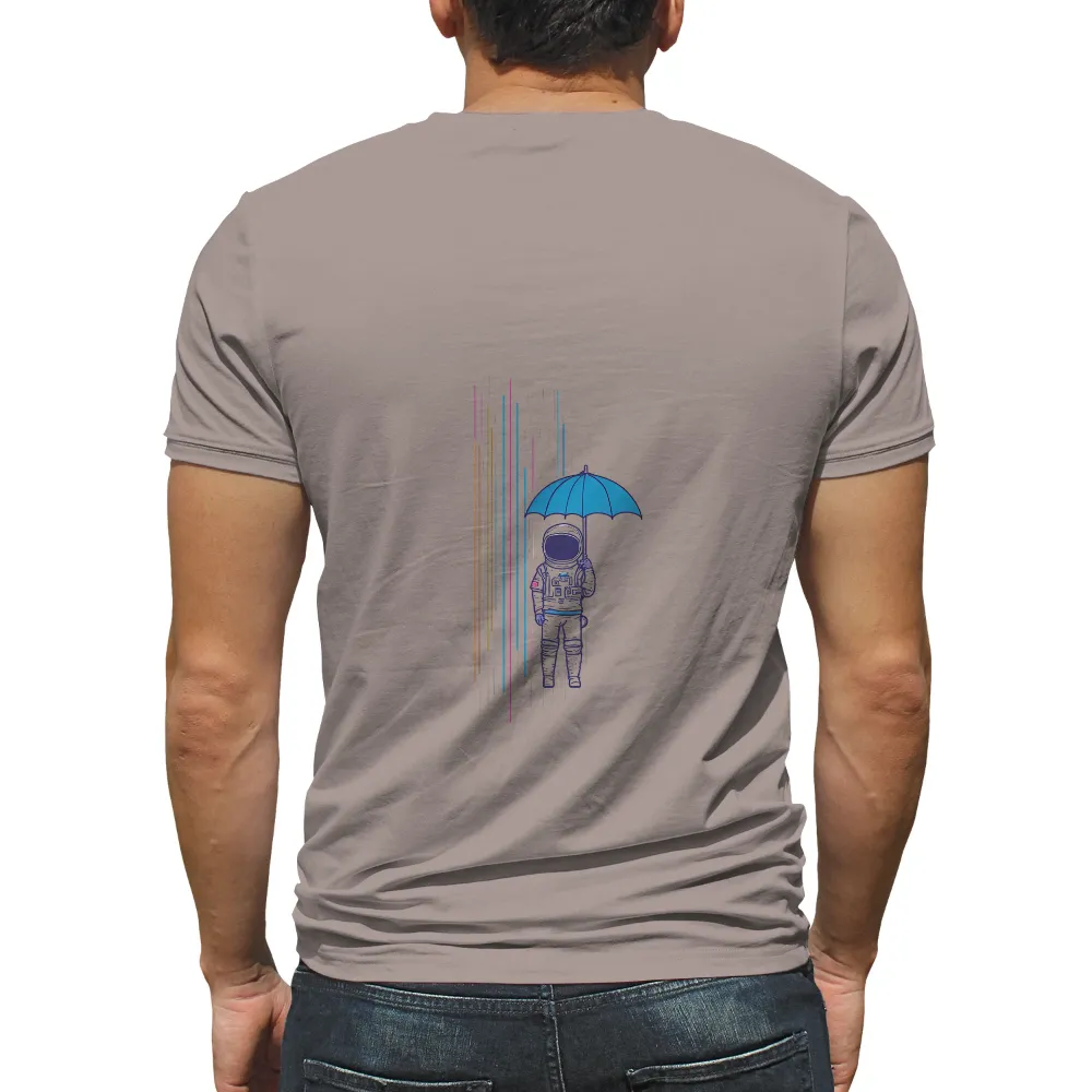 Customized Cyberpunk Retro Astronaut Design with Neon Umbrella|mens short sleeve sun protection shirts