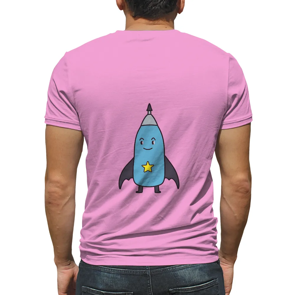 Whimsical Rocket: T-Shirts Pattern Inspired by Space Adventure|bleach a blue shirt