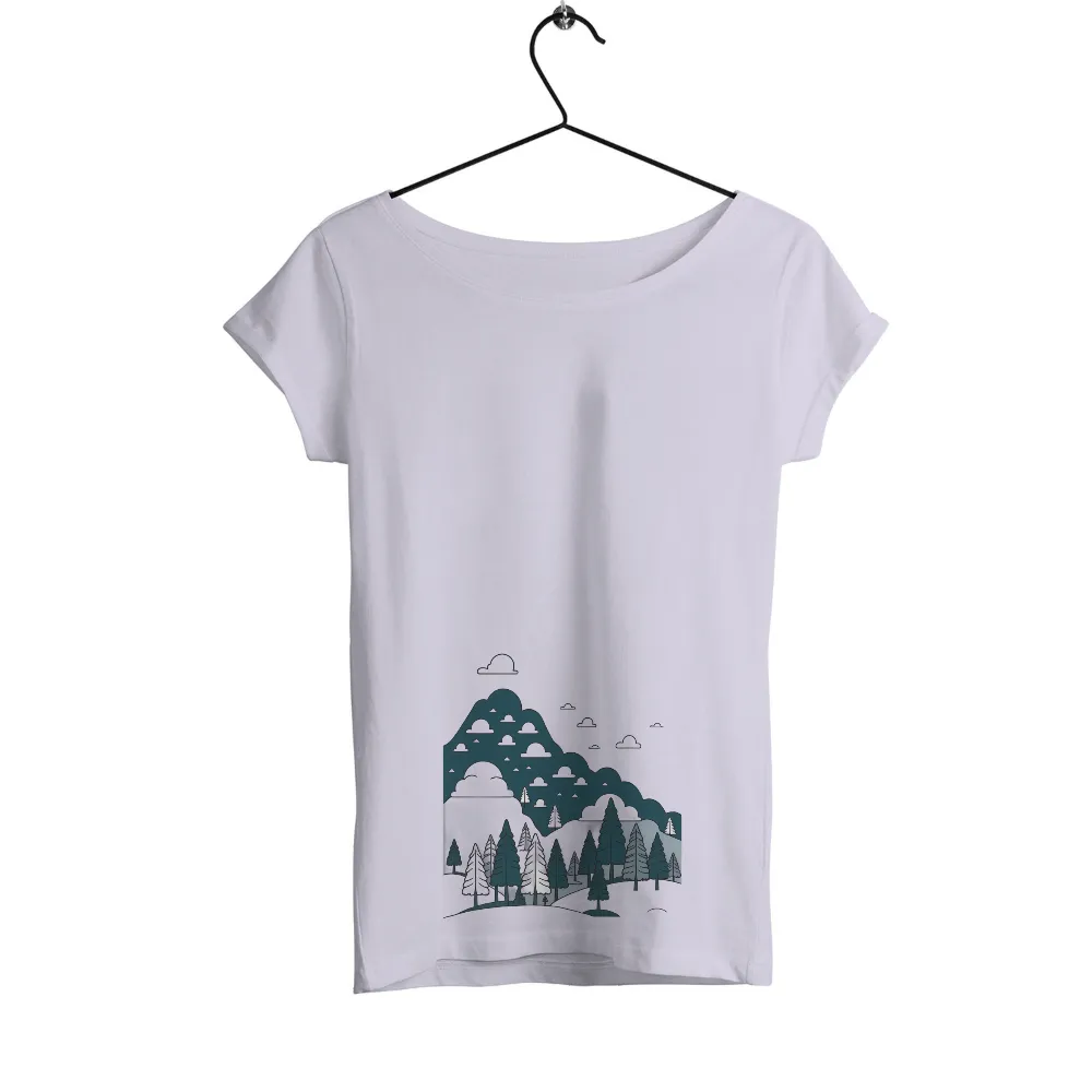 Custom Tee Shirts: Forest Serenity Under Moonlight| tranquil forest scene