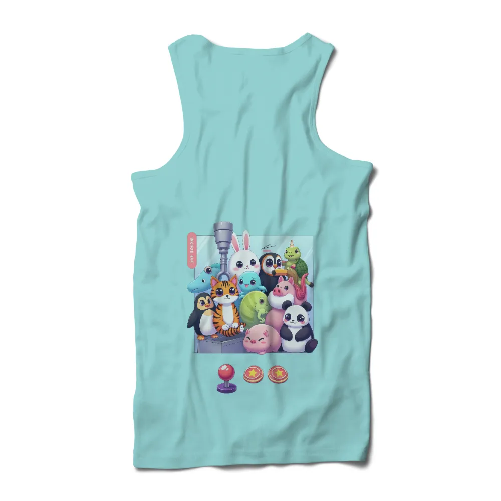 Tee Shirt Printing: Playful Animals and Claw Machine Fun|charming white rabbit