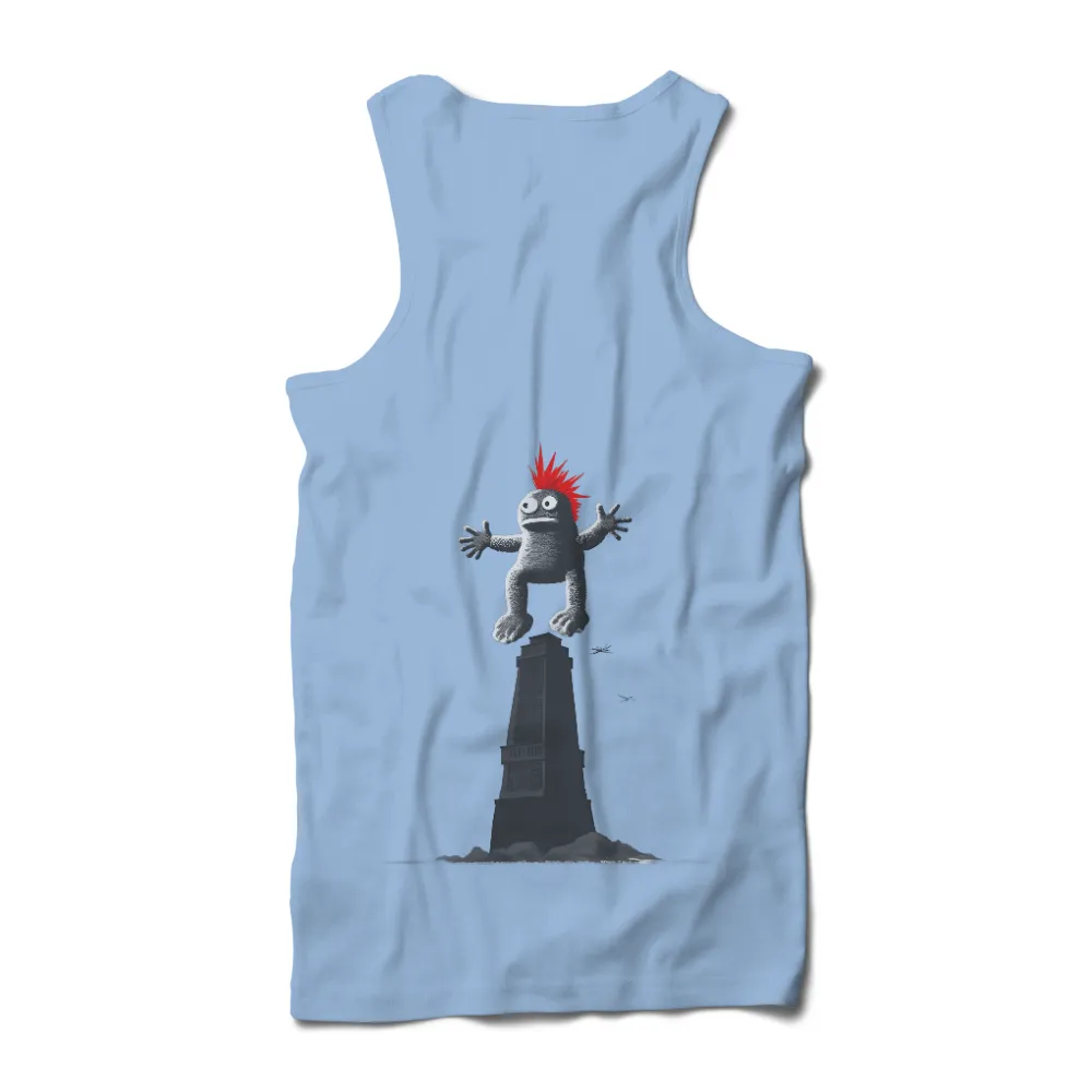 Custom T-Shirt Printing: Embrace Freedom with The Floating One|giant creature with red mohawk