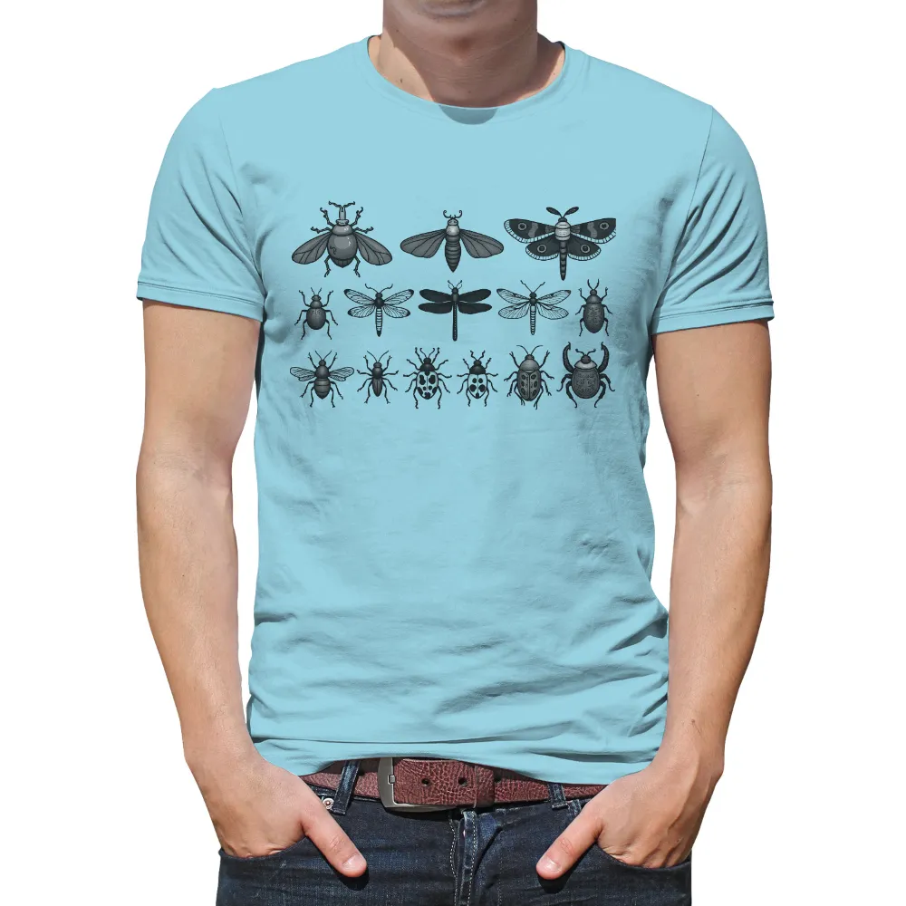 T-Shirts Design: Monochrome Insect Collection|pokemon forest shirt