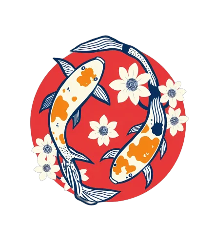 Graphic Tees: Koi Fish Harmony - Traditional Japanese Art