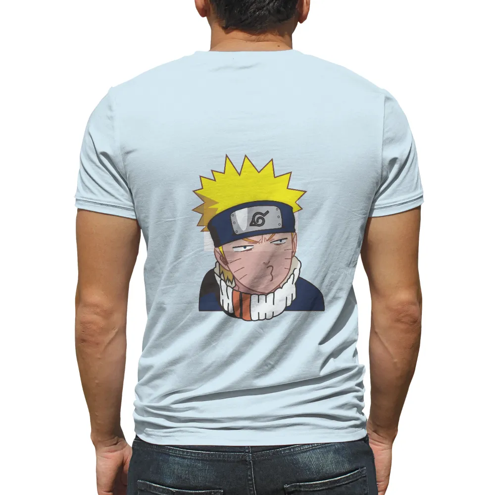 Naruto T-Shirts Pattern: Serious Contemplation|cartoon character with star on shirt