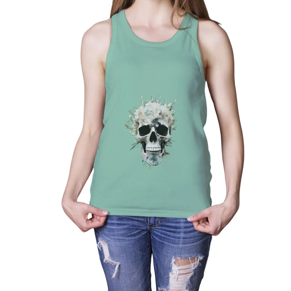 Custom T-Shirt Printing: Floral Skull - Artistic Designs|roblox skull shirt