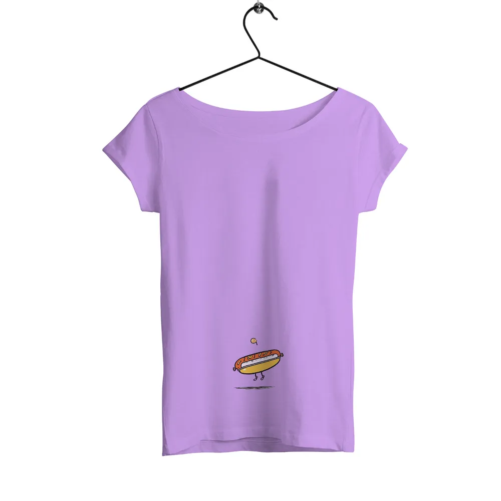 TShirt Printing: Whimsical Hot Dog Adventure - Funny & Quirky Design| black background